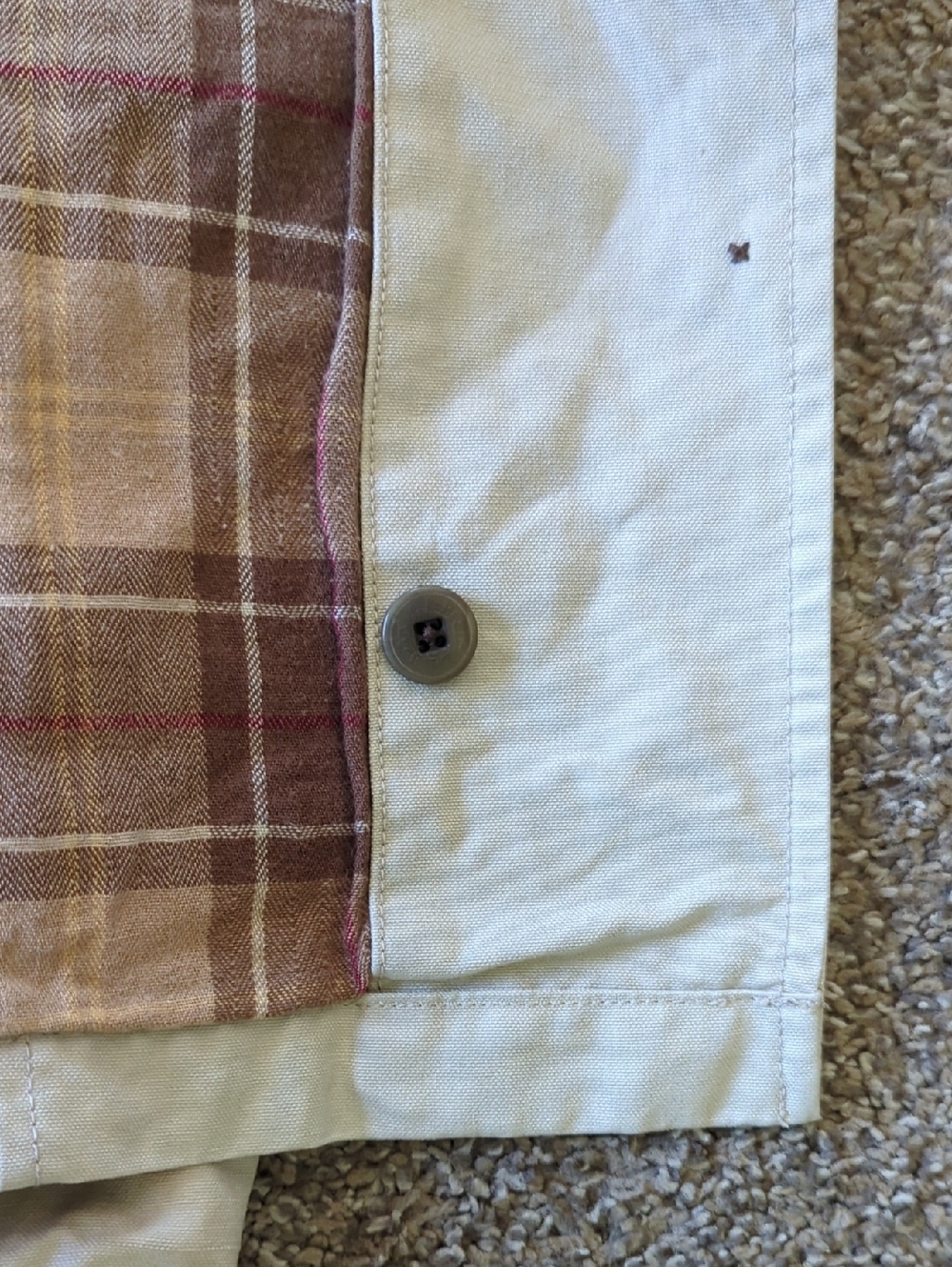 LL Bean Khaki Flannel Lined Chore Jacket - Picture 6 of 10